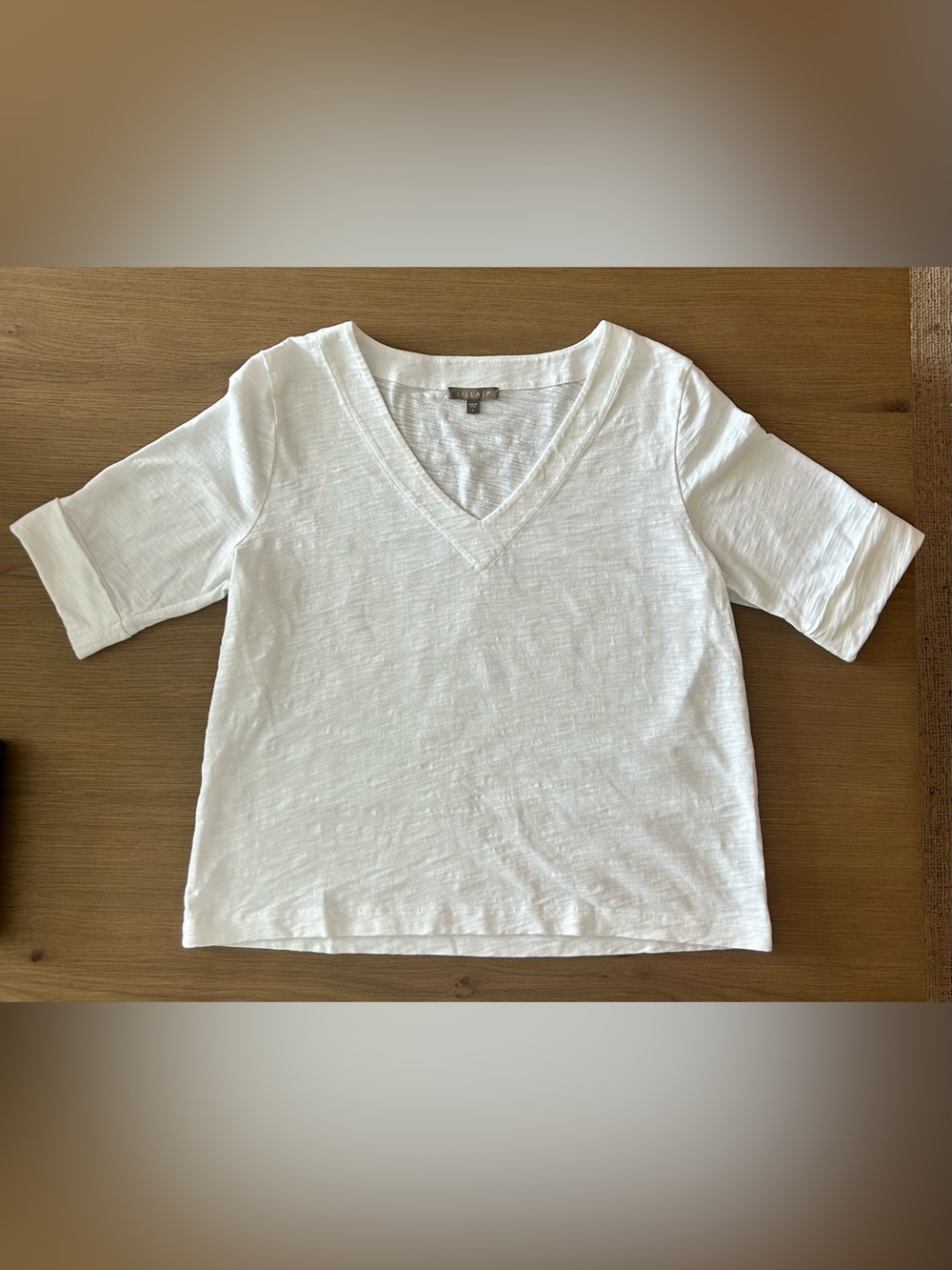 Lilla P White Elbow Length Cuff Sleeve Tee - Picture 2 of 5
